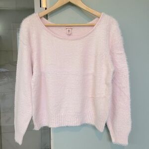 Victoria's Secret Fuzzy Cozy Super Soft Off-Shoulder Pink Sweater M